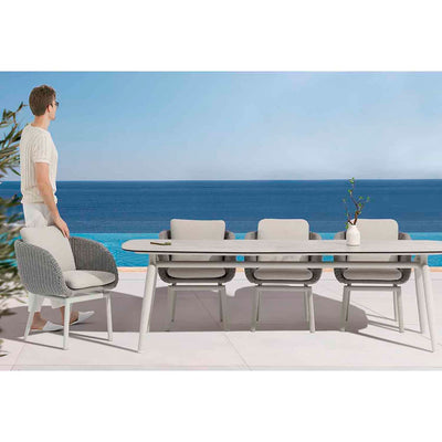 Sorrento Outdoor Aluminium Dining Table with High-pressure Laminate Top 240 cm