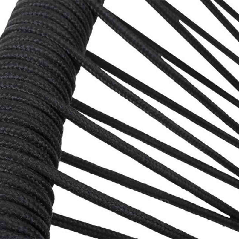 Close-up on the rope design of a black & grey outdoor rope lounge from the &