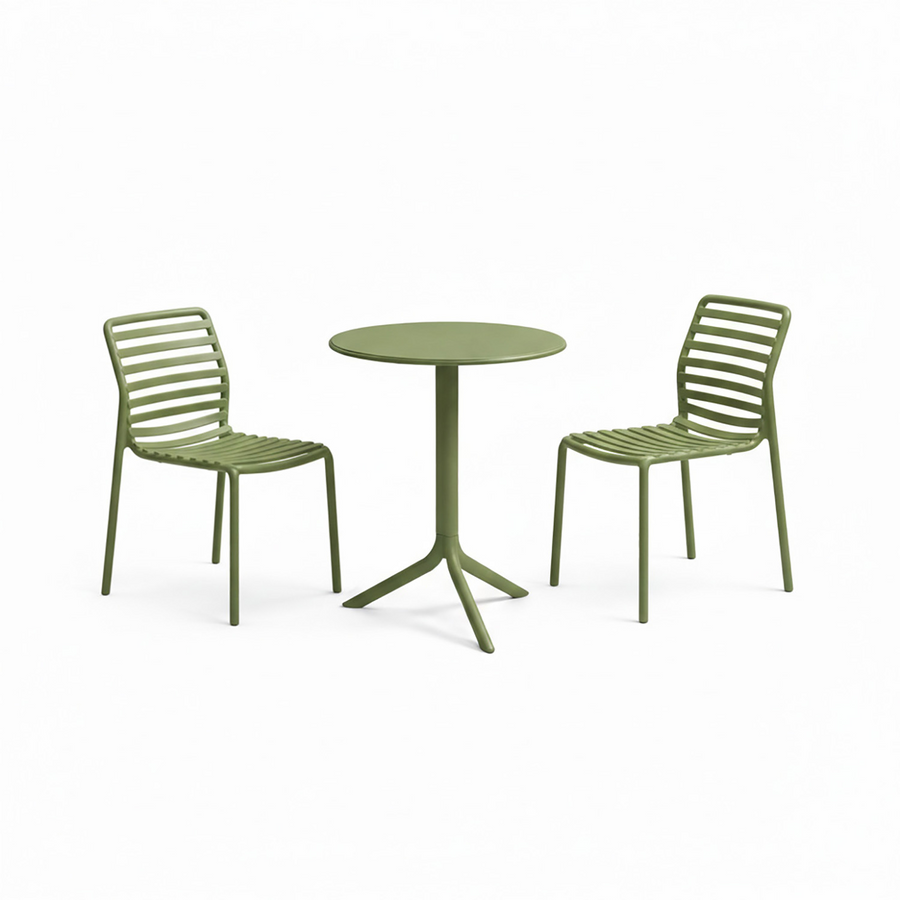 Nardi Spritz Table Doga Armless Chair Outdoor Balcony Setting