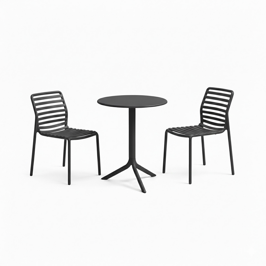 Nardi Spritz Table Doga Armless Chair Outdoor Balcony Setting