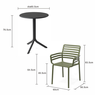 Nardi Spritz Table Doga Armchair Outdoor Balcony Setting