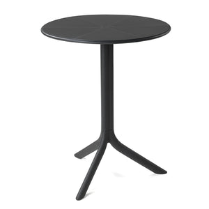 Black resin Nardi Spritz table, perfect for alfresco furniture setups, displayed on a plain white background, viewed from the front.