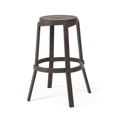Stack Maxi Bar Stool by Nardi, a durable outdoor furniture piece, perfect as outdoor stools or outdoor balcony furniture. A terra dark brown colour resin stool on a white background.