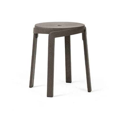 Stack Maxi Bar Stool by Nardi, a gray stool sitting on top of a white floor, perfect for outdoor furniture needs.