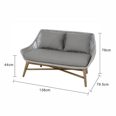 String Teak Outdoor 2 Seater Lounge