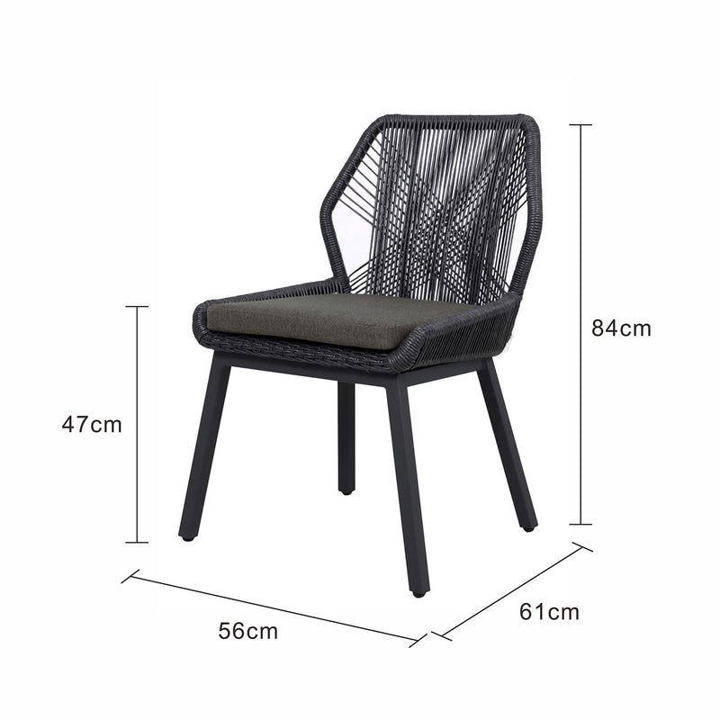 String Wicker Outdoor Dining Armless Chair