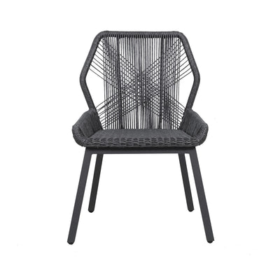 String Wicker Outdoor Dining Armless Chair