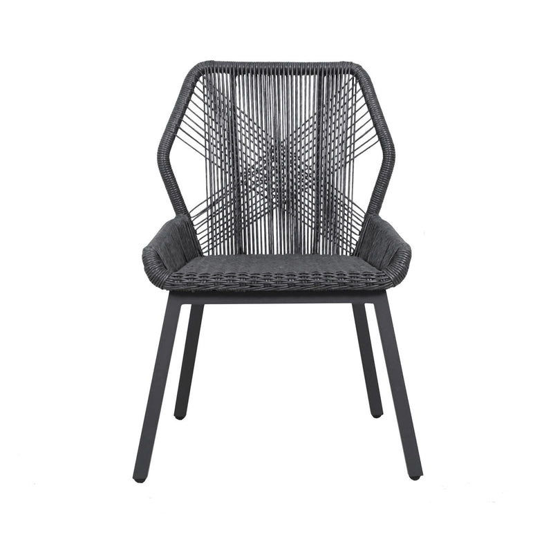 String Wicker Outdoor Dining Armless Chair