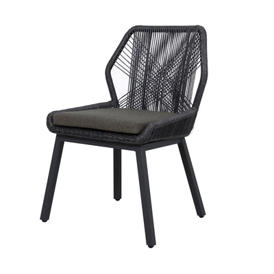 String Wicker Outdoor Dining Armless Chair