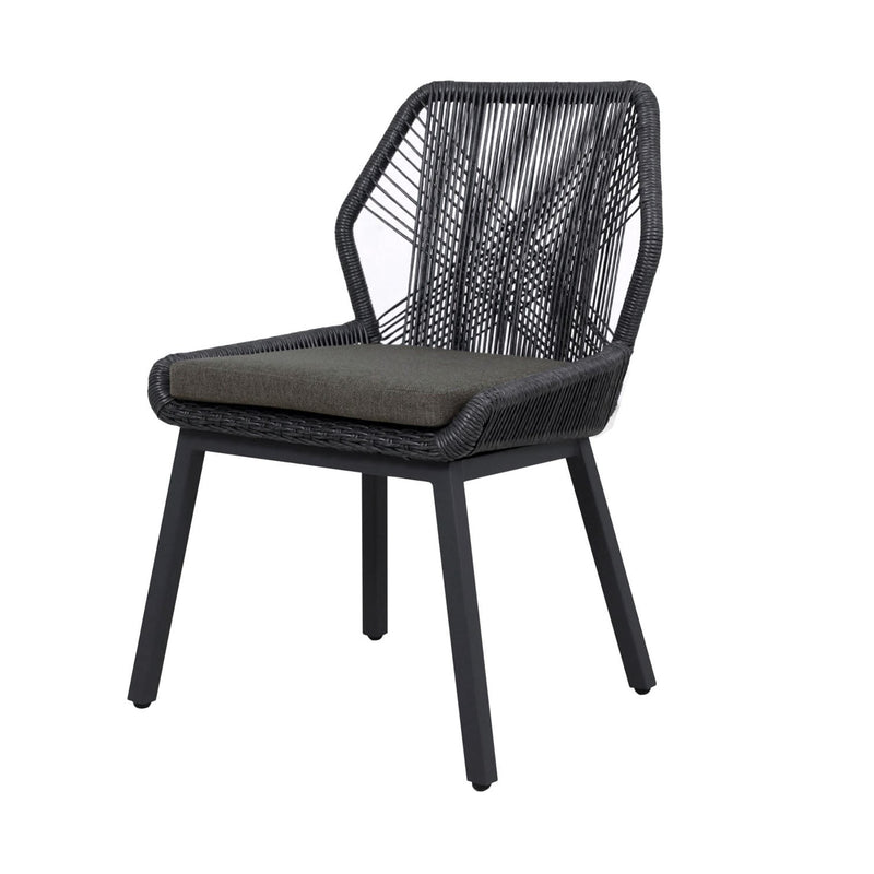 String Wicker Outdoor Dining Armless Chair