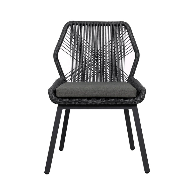 String Wicker Outdoor Dining Armless Chair