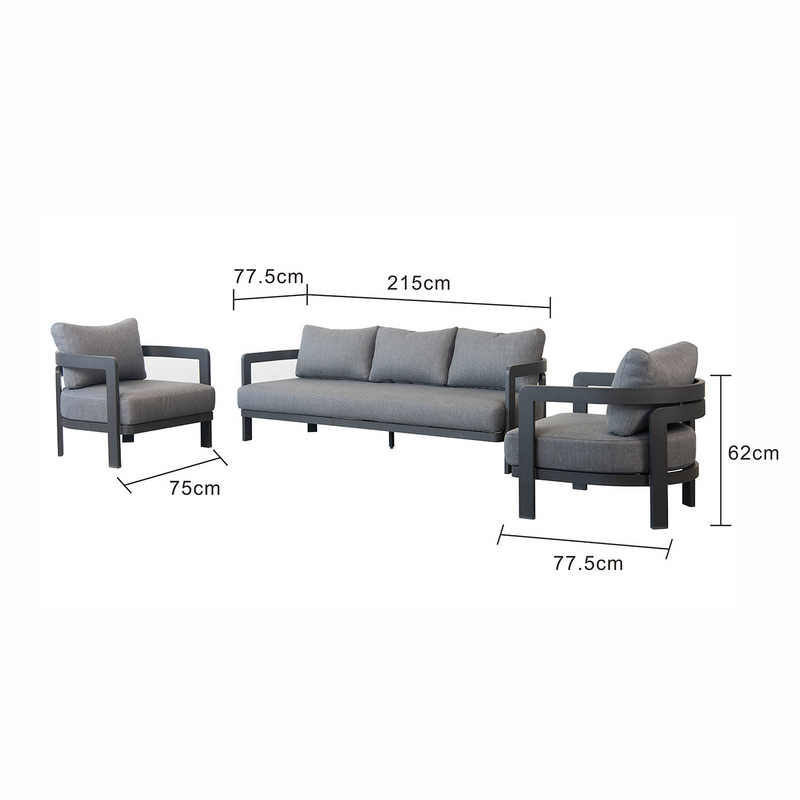 Tampa 5 Seater Aluminium Outdoor Lounge