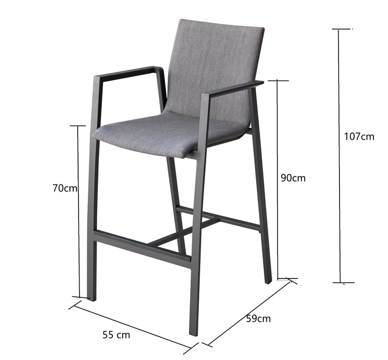 Modern TERRITORY Outdoor Furniture bar stool with robust Aluminium frame and comfortable foam-filled seat