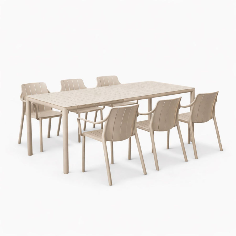 Nardi Tevere 147/211 Table Tiberina Armchair Outdoor Dining Setting