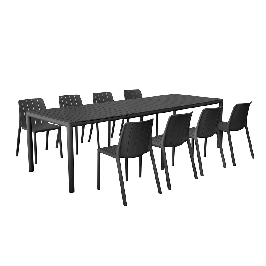Nardi Tevere 211/275 Table Tiberina Armless Chair Outdoor Dining Setting