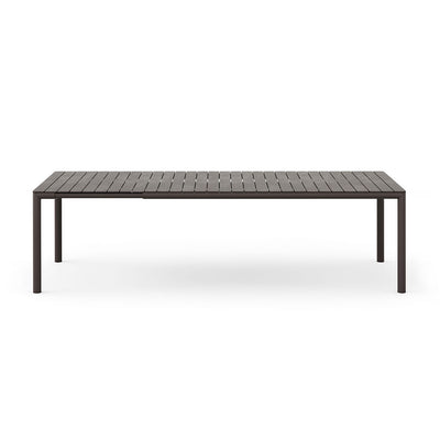 Brown Nardi Tevere outdoor extension dining table, ideal for alfresco furniture displayed on a plain white background, viewed from the front.
