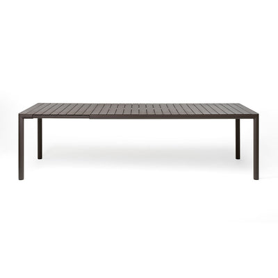 Brown Nardi Tevere outdoor extension dining table, ideal for alfresco furniture displayed on a plain white background, viewed from the front.