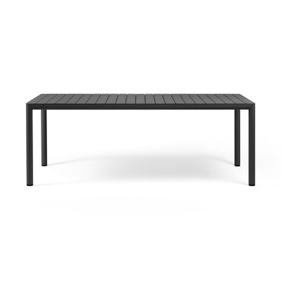 Black Nardi Tevere outdoor extension dining table, ideal for alfresco furniture displayed on a plain white background, viewed from the front.