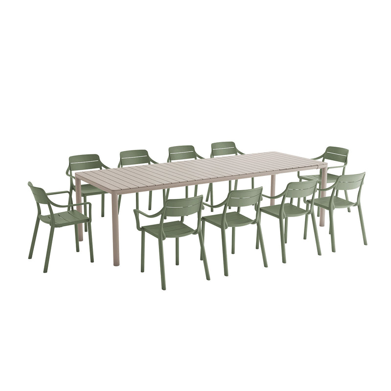 Nardi Tevere 211 CM Table Cassia Armchair Outdoor Dining Setting