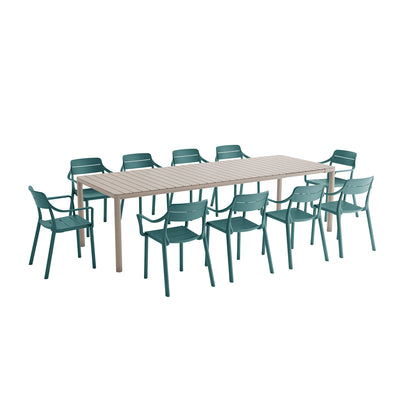 Nardi Tevere 211 CM Table Cassia Armchair Outdoor Dining Setting