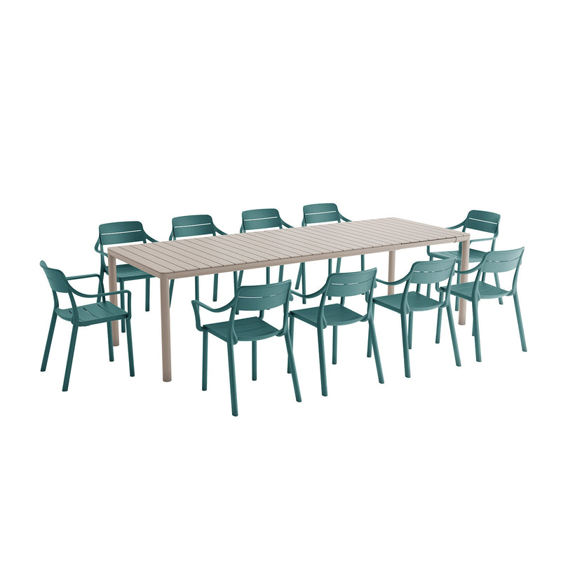 Nardi Tevere 211 CM Table Cassia Armchair Outdoor Dining Setting