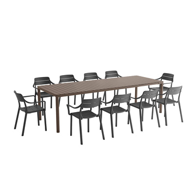 Nardi Tevere 211 CM Table Cassia Armchair Outdoor Dining Setting