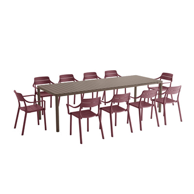 Nardi Tevere 211 CM Table Cassia Armchair Outdoor Dining Setting