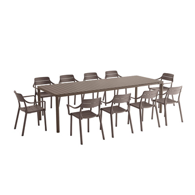 Nardi Tevere 211 CM Table Cassia Armchair Outdoor Dining Setting