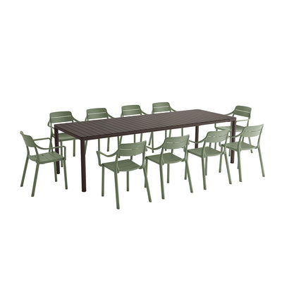 Nardi Tevere 211 CM Table Cassia Armchair Outdoor Dining Setting