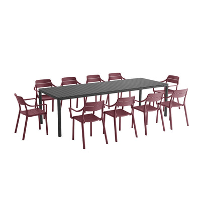 Nardi Tevere 211 CM Table Cassia Armchair Outdoor Dining Setting