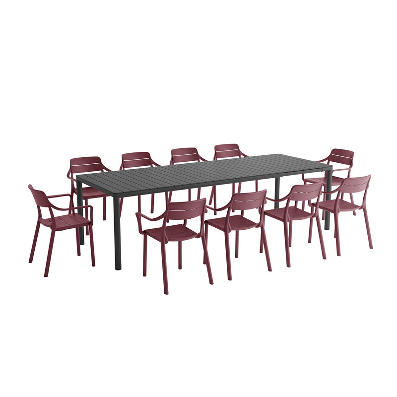 Nardi Tevere 211 CM Table Cassia Armchair Outdoor Dining Setting