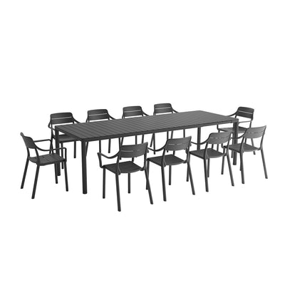 Nardi Tevere 211 CM Table Cassia Armchair Outdoor Dining Setting