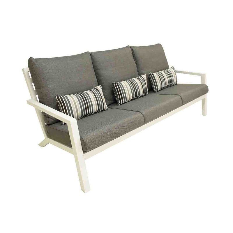 Toronto 3 Seater Outdoor Aluminium Lounge with Coffee Table Outdoor Furniture in charcoal and white options