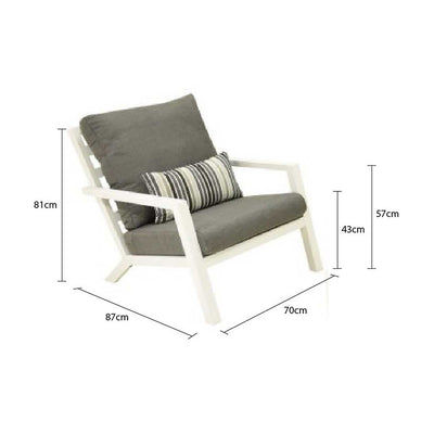 Toronto Outdoor Furniture Range featuring Outdoor Chairs, 3-seater lounge, footrest, and coffee table