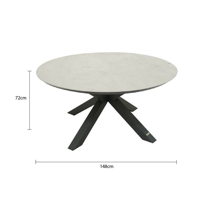 Trivento Outdoor Ceramic Round Dining Table 148 cm