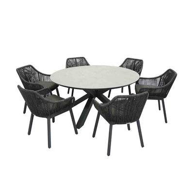 Trivento Table String Chair Outdoor Dining Setting 7PC