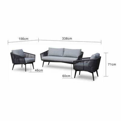 Truro 4 Seater Outdoor Rope Lounge