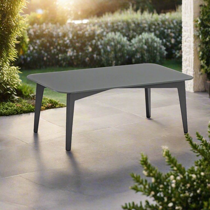 Truro Outdoor Coffee Table with Glass Top 90 cm