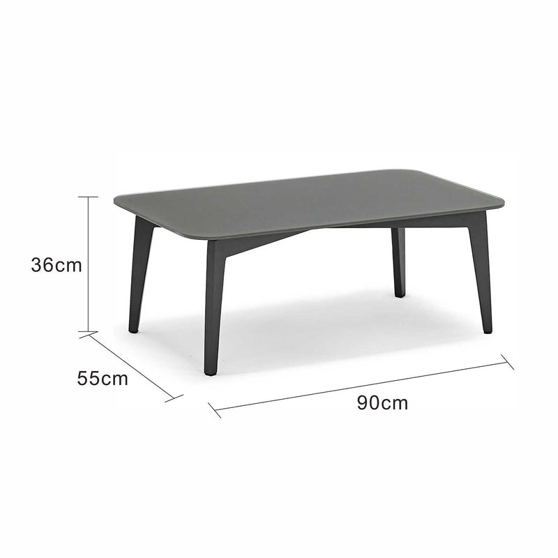 Truro Outdoor Coffee Table with Glass Top 90 cm