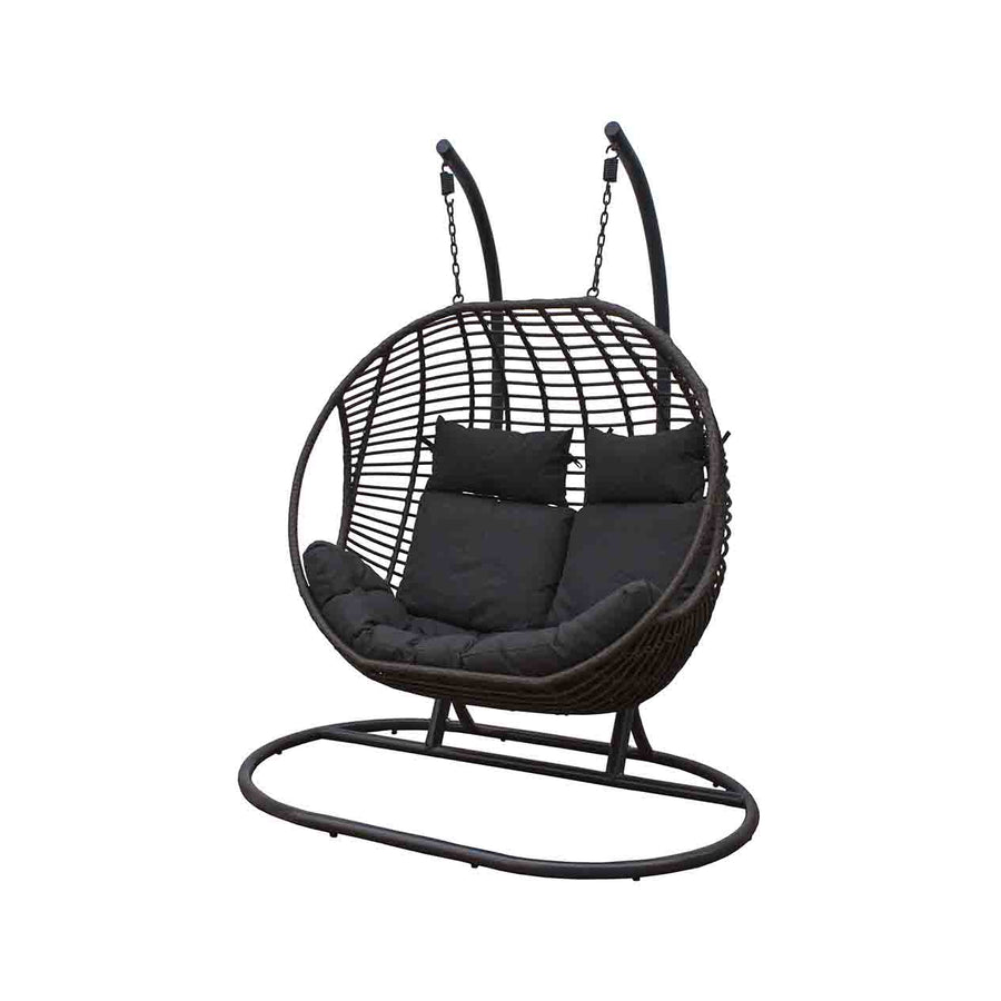 Black wicker outdoor egg chair from the &