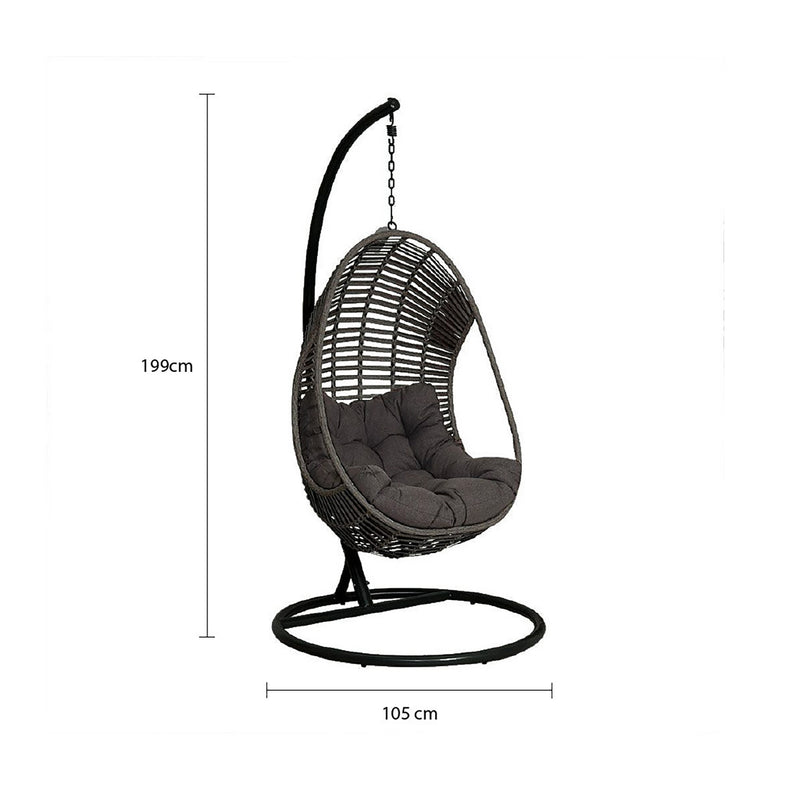 Turin Outdoor Wicker Single Hanging Egg Chair