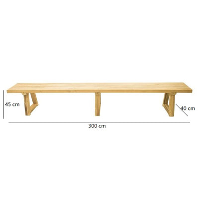 Valley Outdoor Recycled Teak Bench 300 cm