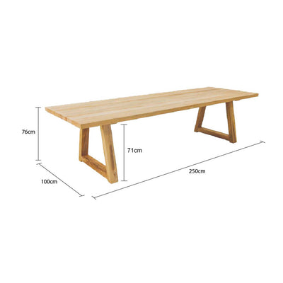 Valley Outdoor Recycled Teak Dining Table 250 cm