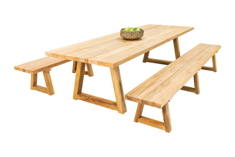 Valley Outdoor Recycled Teak Bench 300 cm