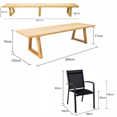 Valley 300 cm Table Cosmo Chair Outdoor Dining Setting