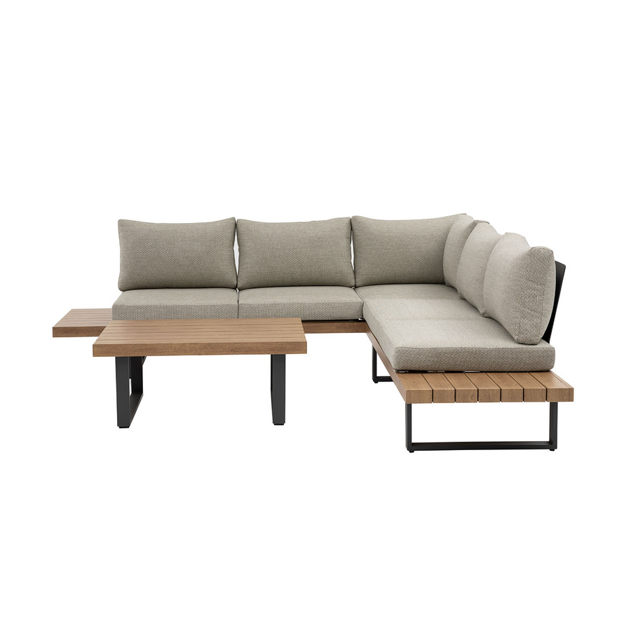 Vancouver 5 Seater Aluminium Outdoor Modular Lounge With Coffee Table 100 cm