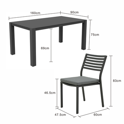 Vernon 160 cm Table Coda Chair Outdoor Dining Setting