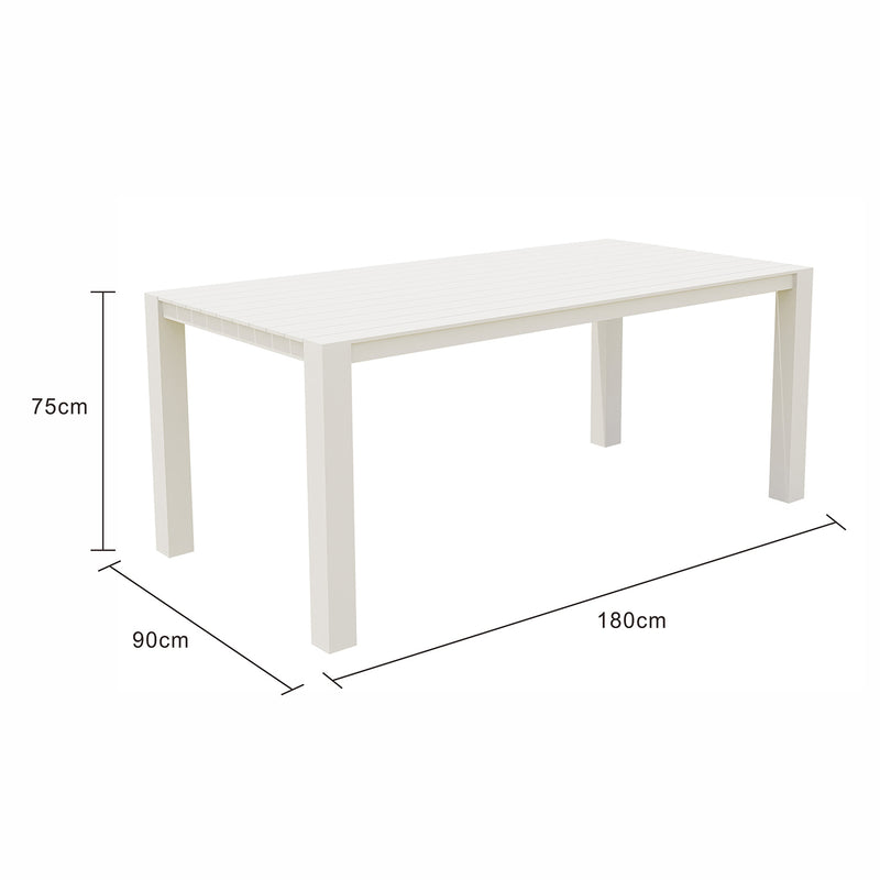 Vernon Outdoor Aluminium Dining Table 180 cm