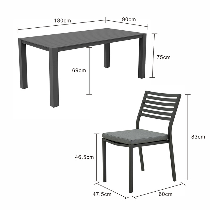 Vernon 180 cm Table Coda Chair Outdoor Dining Setting