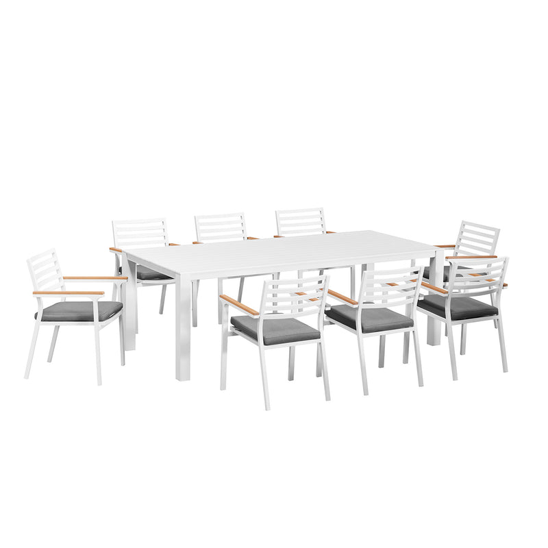 Vernon 220 cm Table Lotus Chair Outdoor Dining Setting